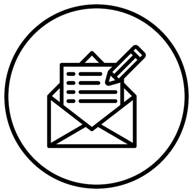 Escribir una ilustración de diseño de íconos vectoriales de correo