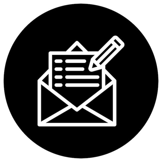 Escribir una ilustración de diseño de íconos vectoriales de correo