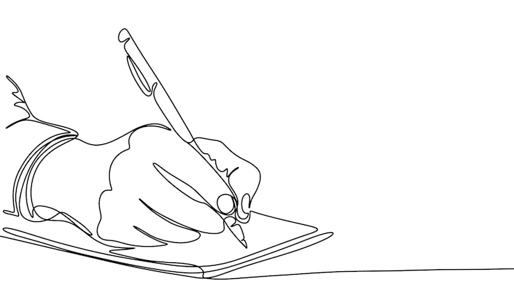 Vector escribir una línea continua con pluma a mano arte de líneas arte vectorial dibujado a mano