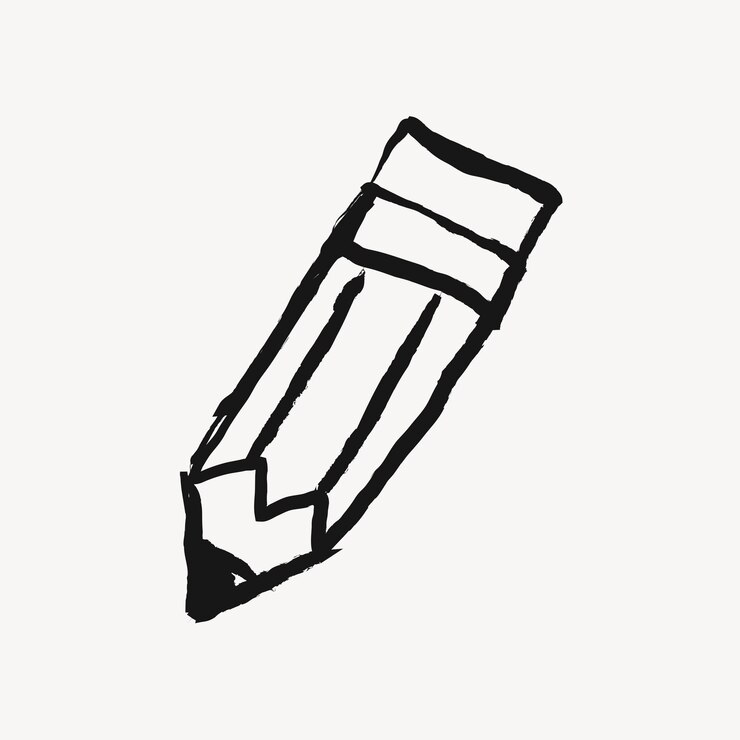 Vector escriptura de artículos de papelería con pegatinas de lápiz en vector negro