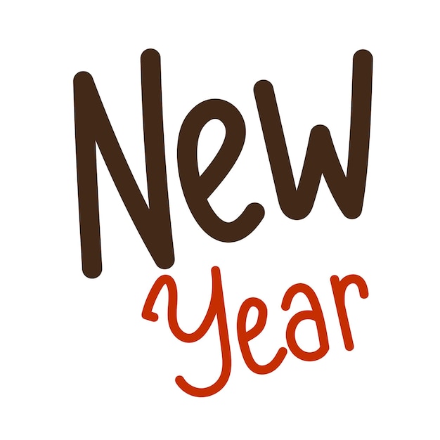 Escrito a mano Feliz año nuevo Feliz año Nuevo 2025 Año de la serpiente 2025 Inscripción en Doodle