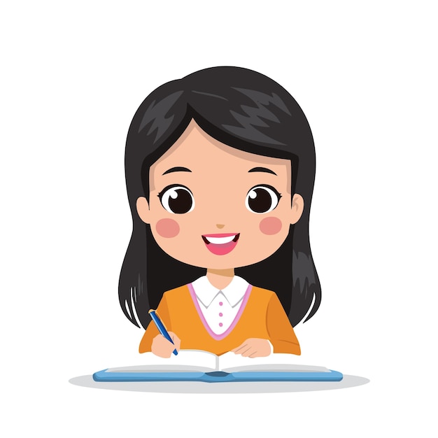 Escritor trabajador lindo trabajo profesión profesión ocupación personaje de dibujos animados