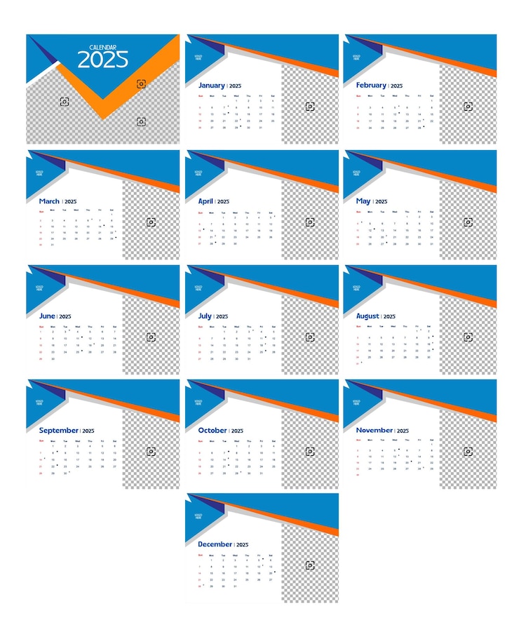 El escritorio del calendario de Businner es azul.
