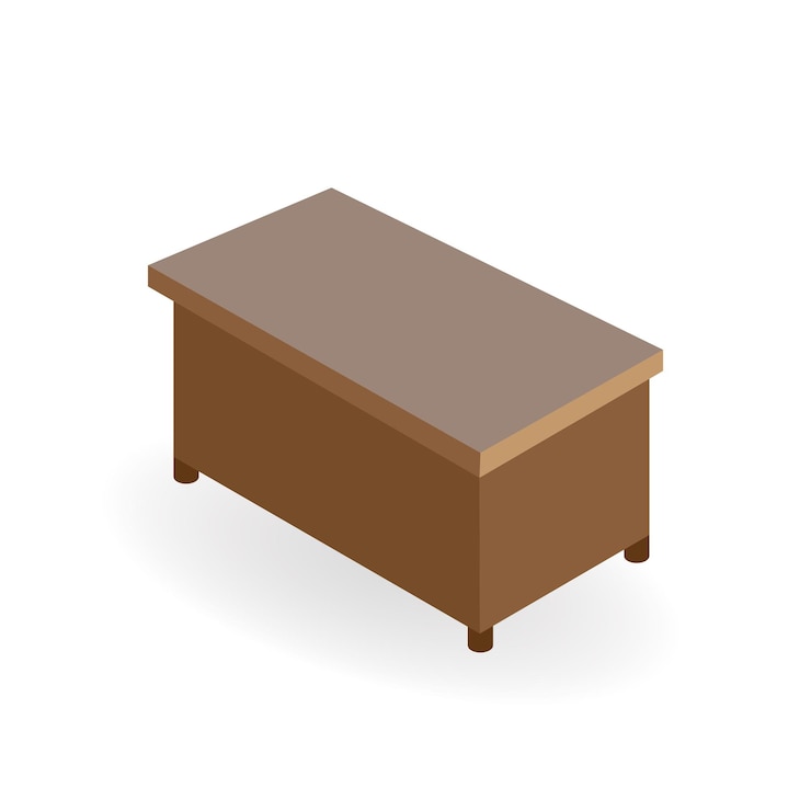Vector escritorio de madera 3d