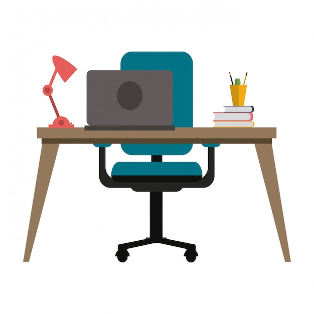 Escritorio de oficina con computadora