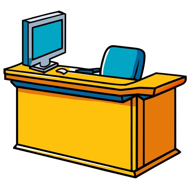 Vector escritorio de oficina o silla de jefe o escritorio de oficina del director ejecutivo