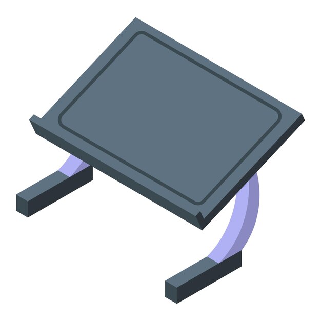 Escritorio portátil soporte icono vector isométrico Mesa de computadora Negocio portátil