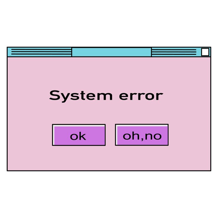 Vector escritorio retro vaporwave con errores del sistema de cuadros de mensajes y elementos de la interfaz de usuario.