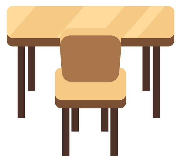 Escritorio y silla de madera Mesa de comedor Lugar de estudio