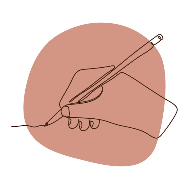 Escritura dibujada a mano con pluma Ilustración de línea vectorial