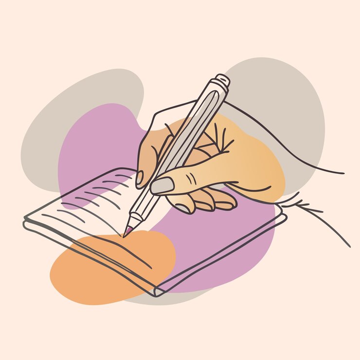 Vector escritura humana aislada sobre un fondo blanco