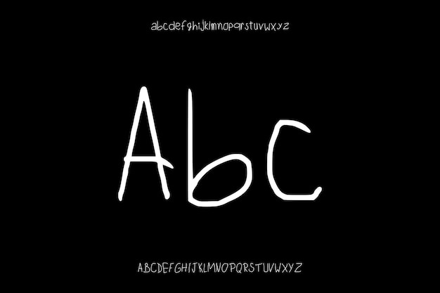 Escritura a mano Abc Vector creativo Diseño de fuentes alfabéticas personalizadas