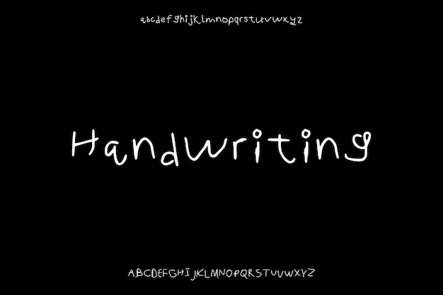 Escritura a mano Escritura creativa Pincel vectorial Pantalla Diseño de fuentes alfabéticas