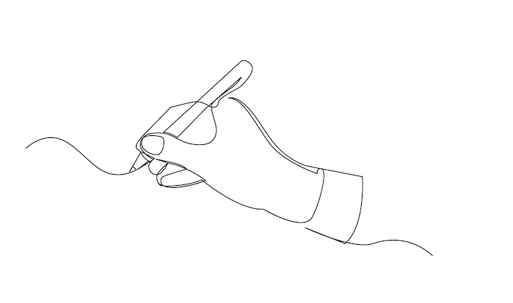 Vector escritura a mano con lápiz en línea continua dibujo ilustración vectorial