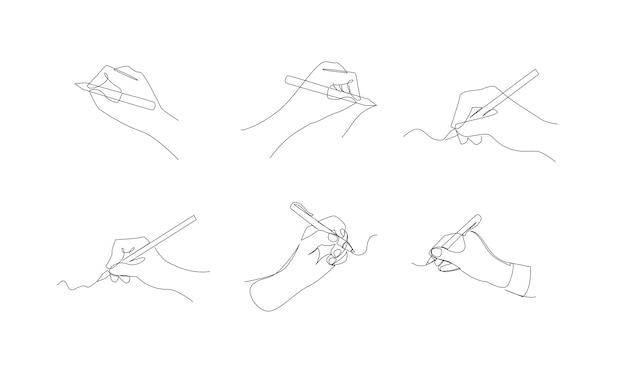 escritura a mano con lápiz en línea continua dibujo ilustración vectorial
