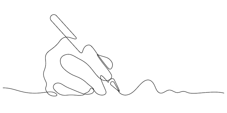 Vector escritura a mano con pluma digital minimalismo continuo una línea