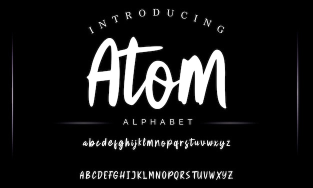 Escritura de pincel vintage Alfabeto moderno Tipo de letra retro Ilustración de fuente vectorial