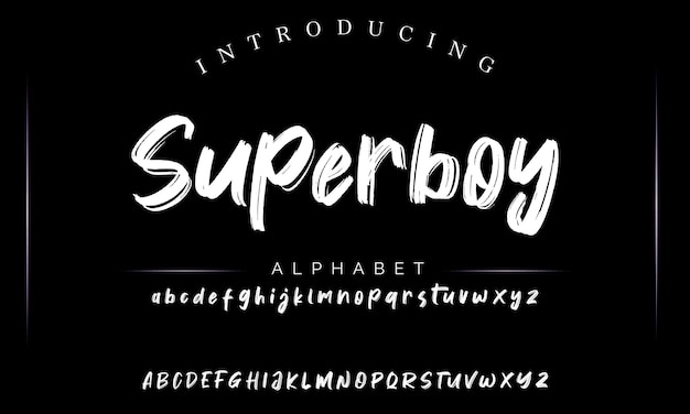 Escritura de pincel vintage Alfabeto moderno Tipo de letra retro Ilustración de fuente vectorial
