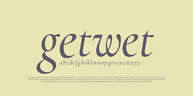 Escritura vectorial elegante fuente alfabética estilo de letra manuscrita