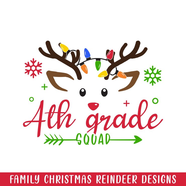 Vector el escuadrón de cuarto grado de navidad reno curioso de navidad reno profesión gráficos