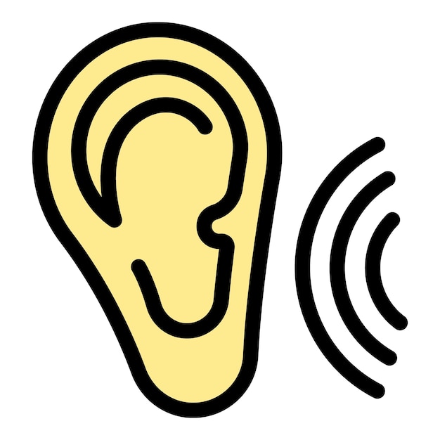 Escuche el icono del bebé vector de contorno Educación en línea Niñera color plano