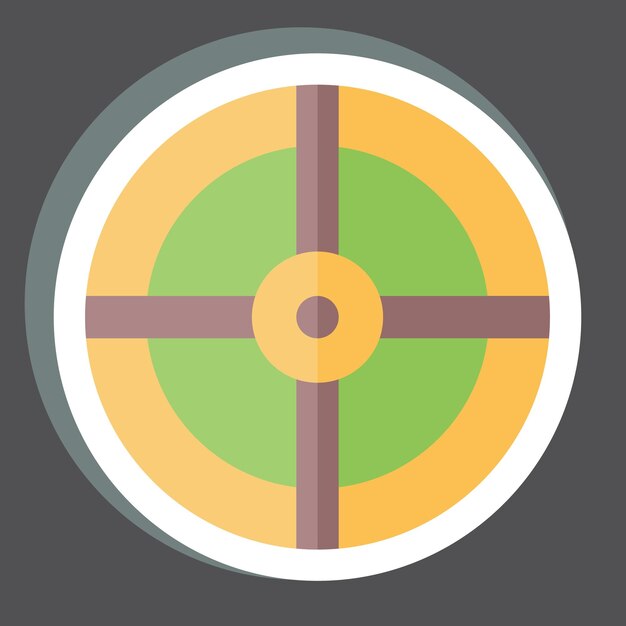 Escudo adhesivo relacionado con el símbolo celta diseño simple editable