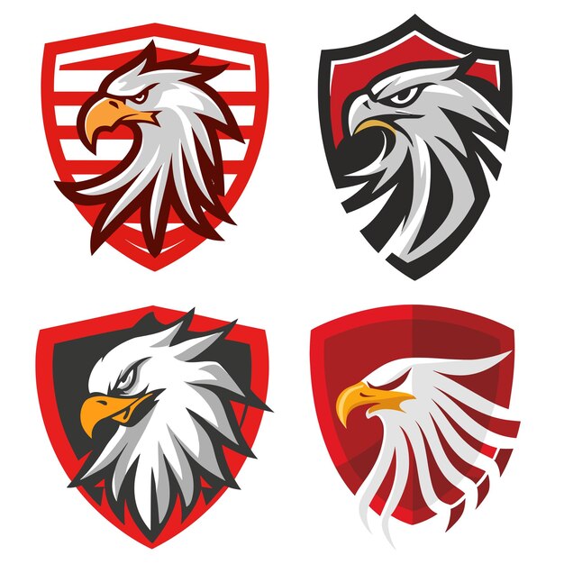 Vector escudo águila logotipo símbolo de colección diseños modernos para negocios