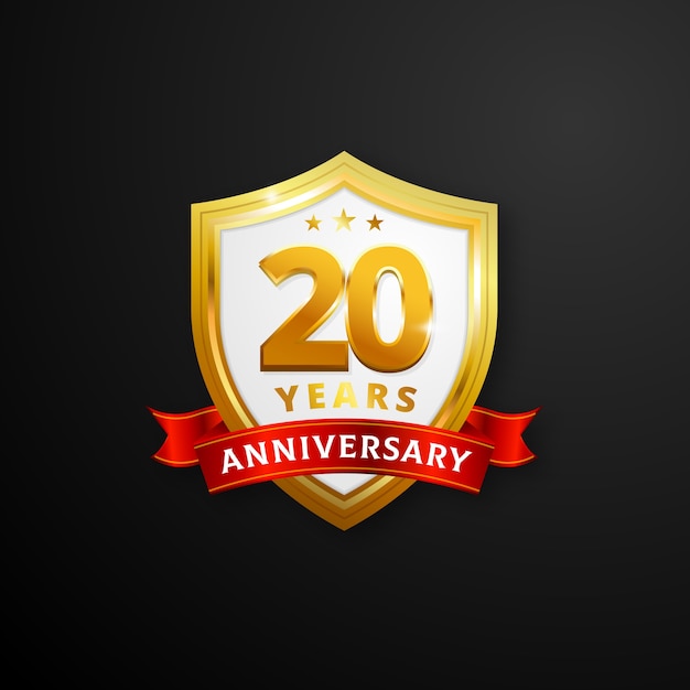 Escudo de aniversario de 20 años