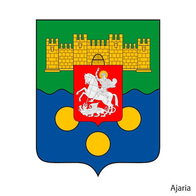 El escudo de armas de Ajaria es un emblema vectorial de la región de Georgia