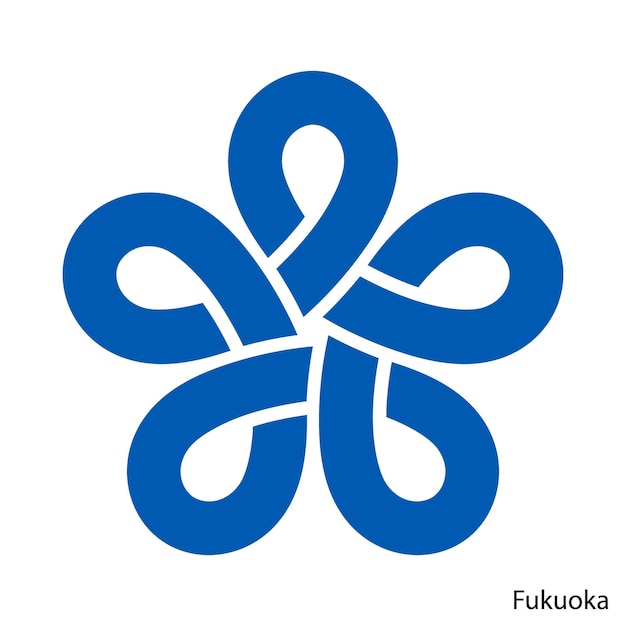 El escudo de armas de Fukuoka es un emblema vectorial de la prefectura de Japón