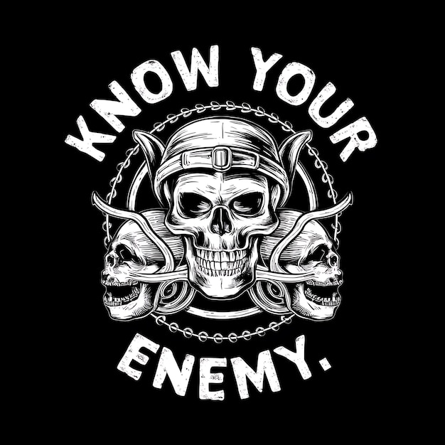 Escudo de armas gótico con camisetas de diseño vintage grunge calavera