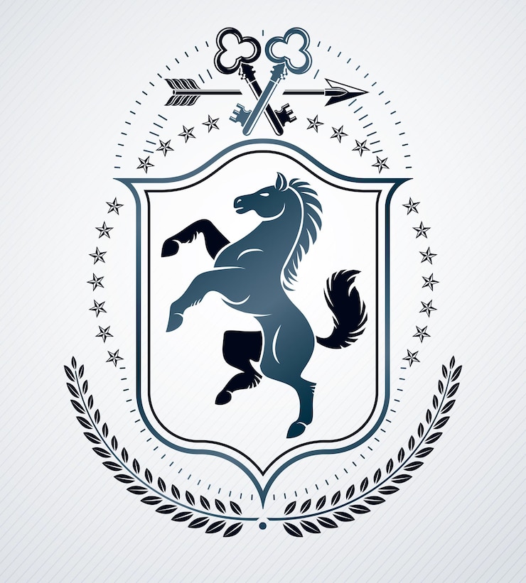 Vector escudo de armas heráldico, emblema vectorial vintage.