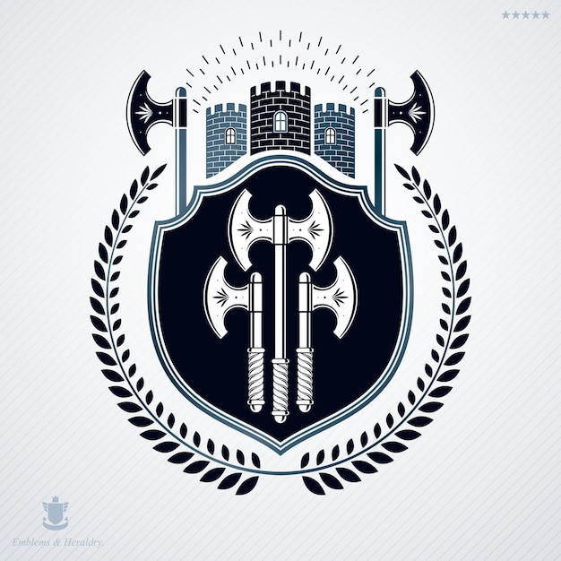 Escudo de armas heráldico vectorial decorado con un diseño de premio vintage.