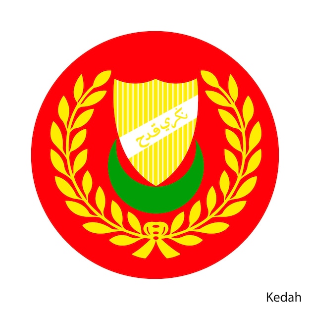 El escudo de armas de Kedah es un emblema vectorial de la región de Malasia