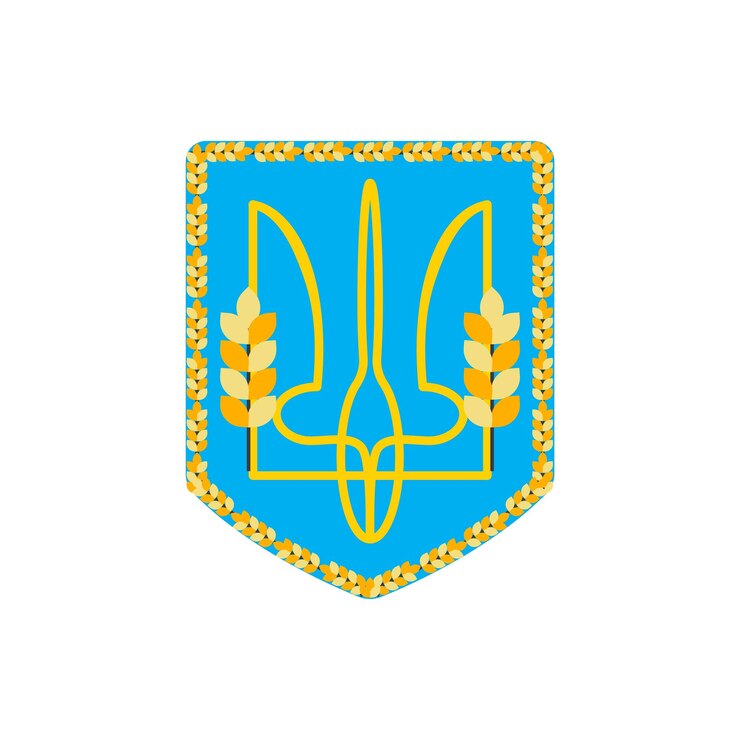 Vector escudo de armas de ucrania símbolos ucranianos