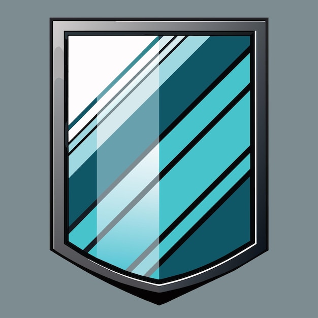 un escudo azul con un borde azul y un fondo azul y gris