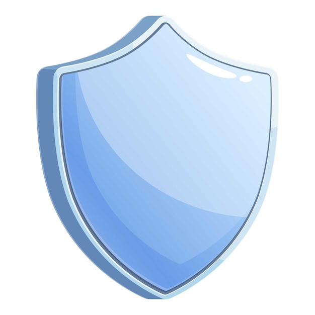 Escudo azul de dibujos animados que proporciona seguridad y protección