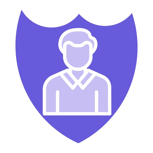 Un escudo azul con un hombre en un escudo azul