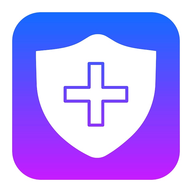 un escudo azul y púrpura con una cruz blanca en él