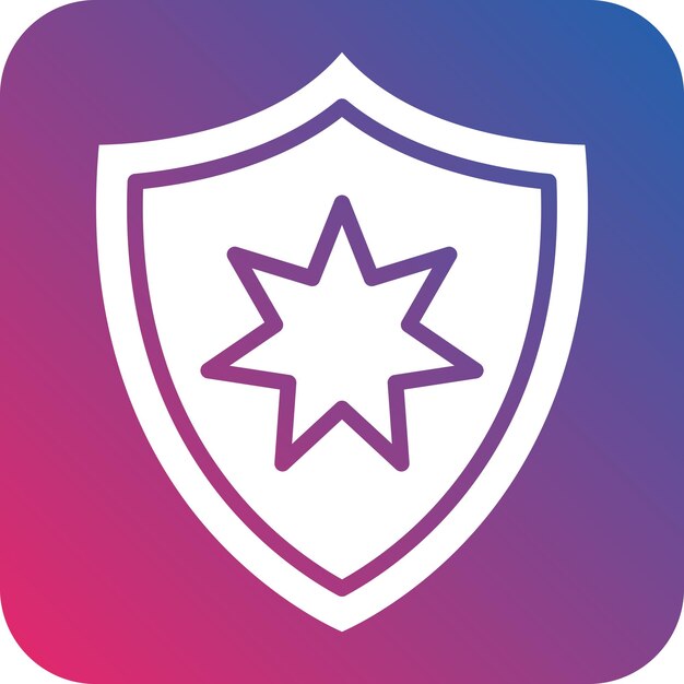 un escudo azul y rosa con una estrella en él