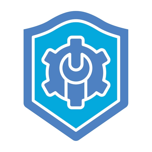 escudo azul con un símbolo azul que dice fuego