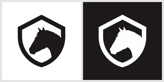 Escudo de caballo Logo silueta Escudo de caballo Logo silueta VECTOR
