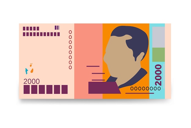 Vector escudo de cabo verde ilustración vectorial conjunto de dinero de áfrica occidental paquete de billetes papel moneda 2000 cve