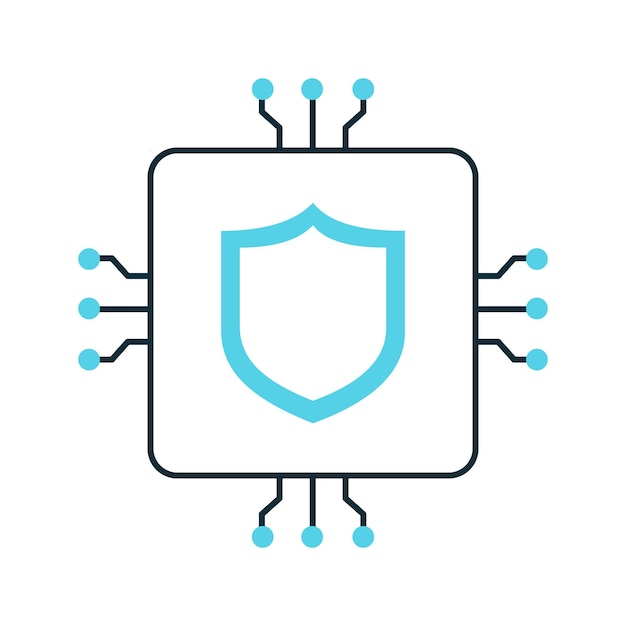 Escudo de ciberseguridad mejorado Icon vectorial de protección de diseño escudo digital de defensa cibernética
