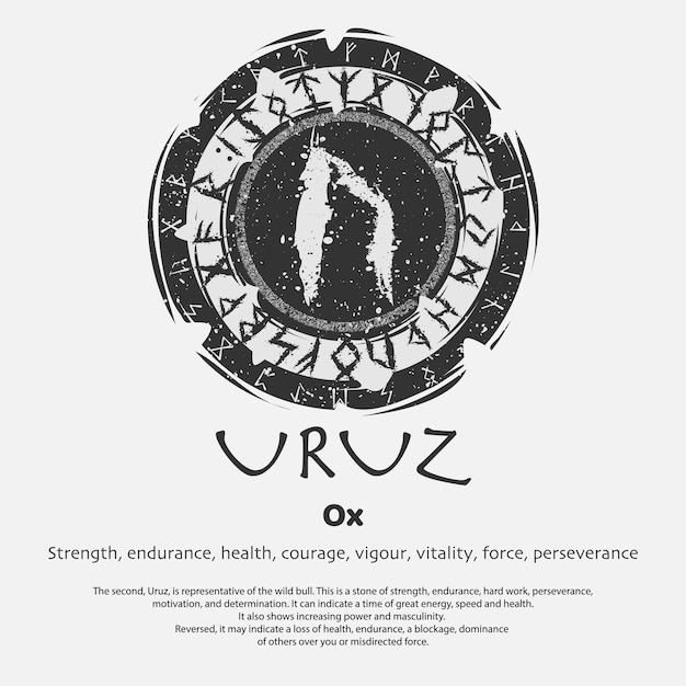 Escudo de círculo oscuro de la runa vikinga uruz