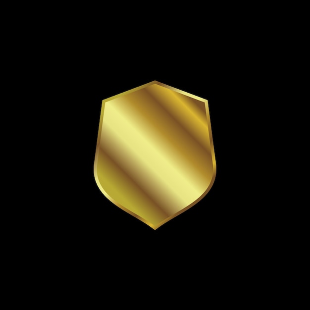 Escudo de color dorado Plantilla de vector de icono de protección segura