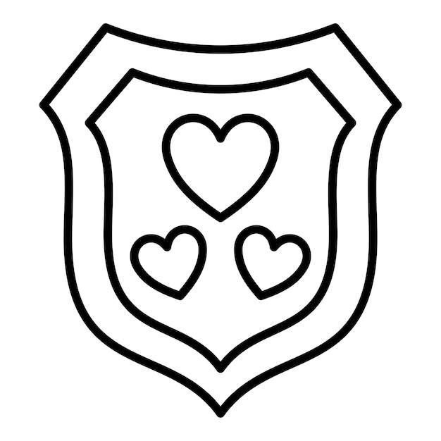 Vector un escudo con corazones y corazones en él