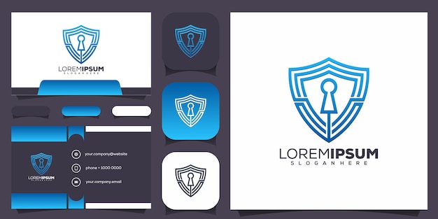 Escudo con diseño de logo clave