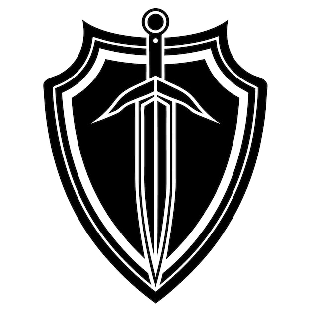 un escudo con una espada y una espada en él