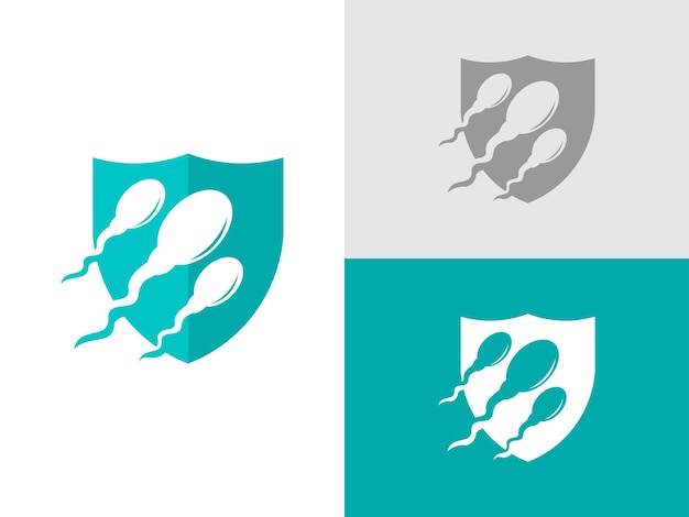 Vector escudo esperma logo icono vector ilustración